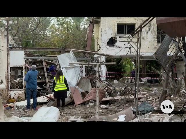 Rinatya in central Israel suffers heavy damage after rocket attack | VOA News