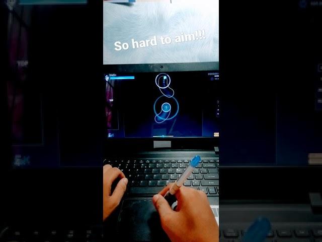 I played osu! on a low spec laptop using touchpad and a ballpoint pen for aim guide #osu