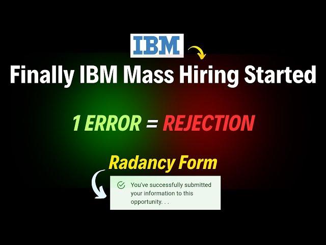 IBM Radancy Form 2024 | IBM Off Campus Drive | IBM 2024 hiring | IBM Hiring | hire me plz