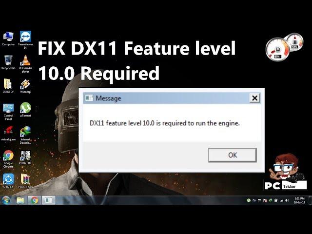 DX11 Feature level 10.0 is Required to run the engine Pubg lite fix PC for low Spec Users