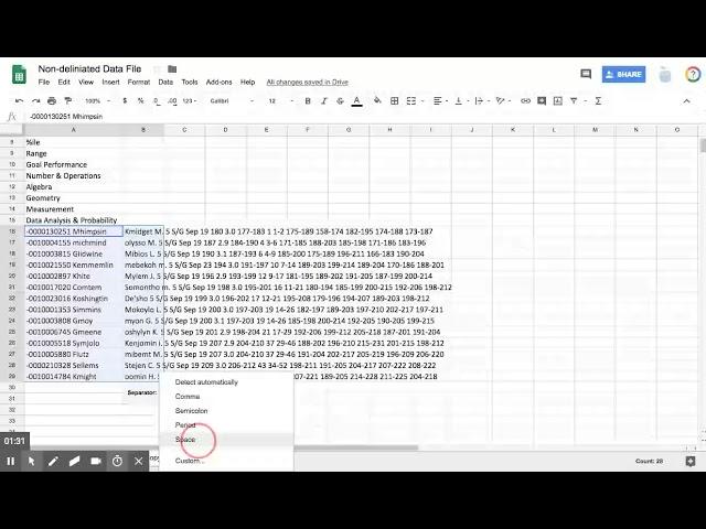 Google Sheets: Intermediate - Split Text to Columns