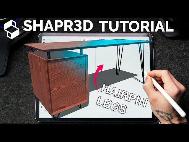 Desk with HAIRPIN LEGS In Shapr3D - CAD Design For Woodworkers