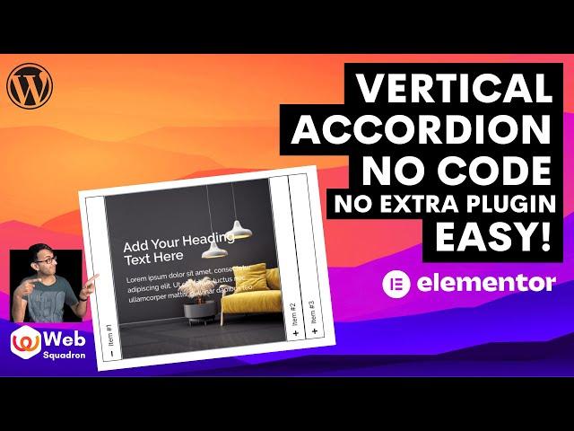Vertical Accordion with No Code & No Extra Plugin - Nested Accordion - Elementor Wordpress Tutorial