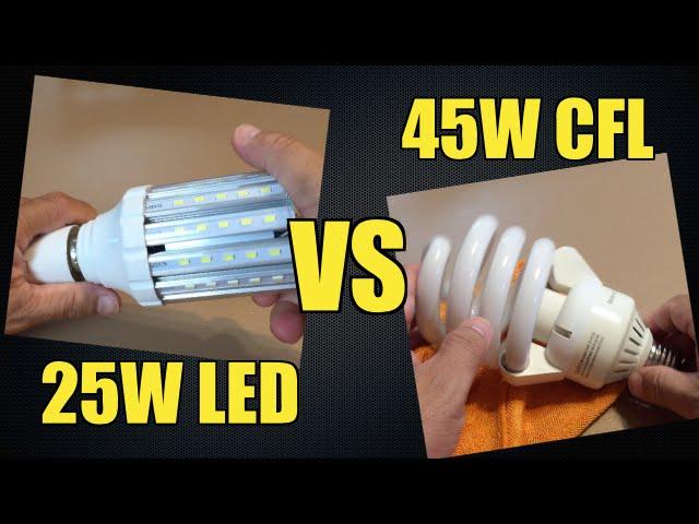 LED vs CFL - SkyGenius Super Bright 25W LED Corn Light Bulb