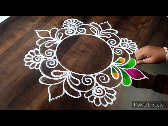 Beautiful Rangoli Design  Flower Rangoli Design  Diwali Rangoli  Muggulu Design @saptrangi