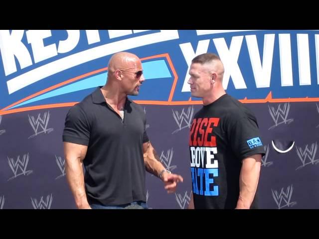 The Rock & John Cena Face Off at WrestleMania 28 Press Conference