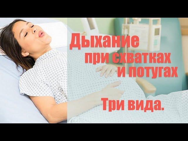 Дыхание при схватках и потугах. Три вида