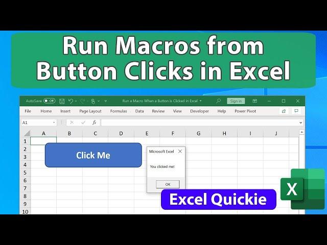 Run a Macro When You Click a Button in Excel - Excel Quickie 67