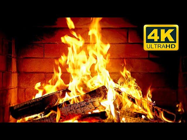  Cozy Fireplace 4K (12 HOURS). Fireplace with Crackling Fire Sounds. Crackling Fireplace 4K