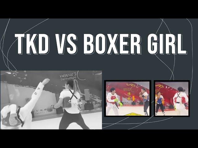 Boxer Girl Challenges Taekwondo Black Belt - Boxing Then Kickboxing