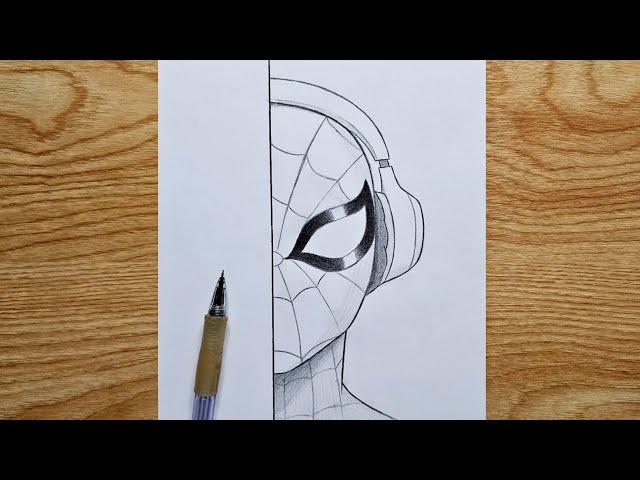 How to draw Spider-Man | Spider-Man with Headphones step by step | easy tutorial