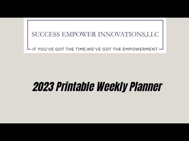 FREE 2023 Weekly Printable/Digital Planner 