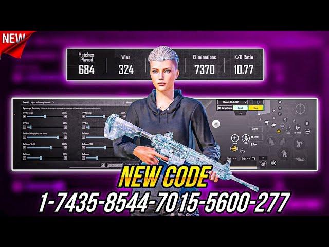 NEW UPDATE 3.5  BEST SENSITIVITY CODE + CONTROL SETTINGS PUBG MOBILE/BGMI