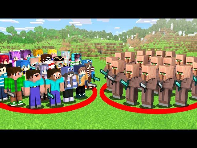 Players Circle VS Villagers Circle in Minecraft