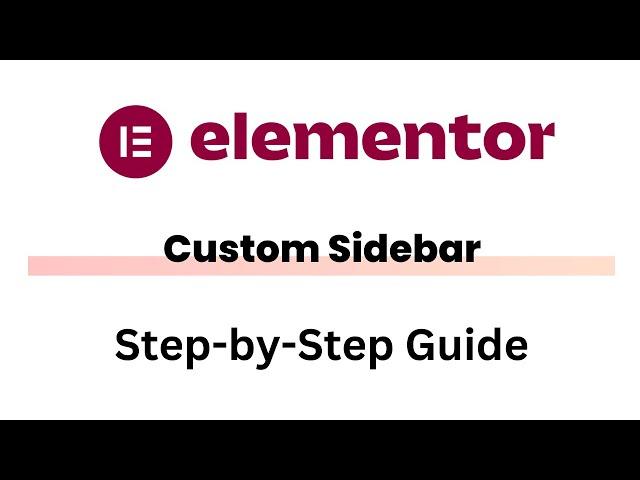 How to Create an Elementor Sidebar with  Dual Images | Step-by-Step Tutorial