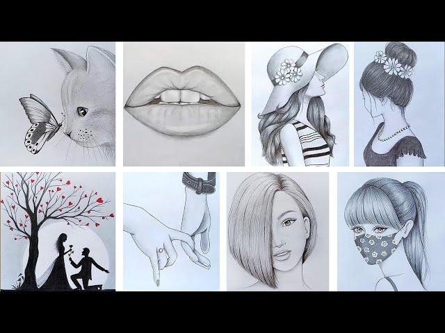 8 easy drawing ideas (Part -5 ) || Pencil sketch Tutorials || Art Videos