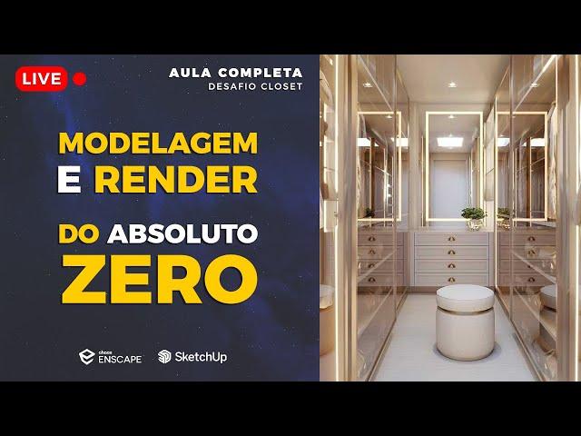 MODELAGEM E RENDER DO ZERO - Desafio Closet #enscape #render #live #absolotuzero