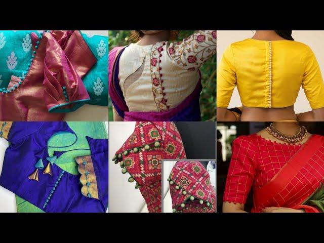 Potli Button Blouse Design/Potli Button sleeve designs/Potli Button Back Neck And Front Neck Design