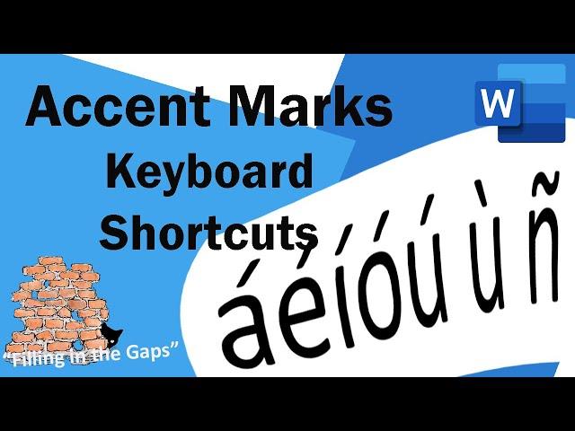 How to easily type accent marks over letters in MS Word - using the Keyboard