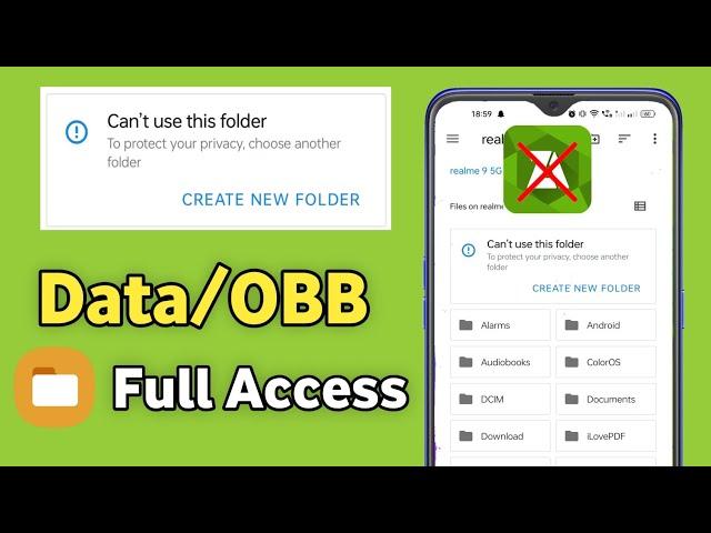 Can't Use This Folder Problem || Obb File Access || Access Data Obb Files Android 13 14