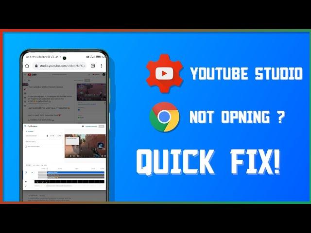 YouTube Studio in not opening in Chrome browser ? QUICK FIX!!