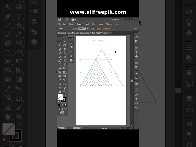 Triangle Shape Logo Design in Adobe Illustrator | #shorts Tutorial