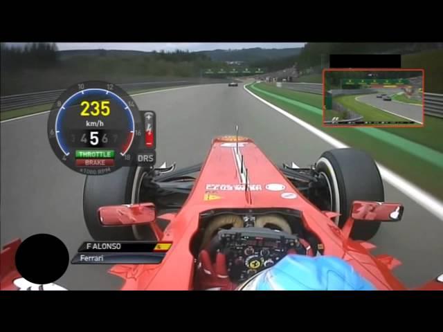 On board Fernando Alonso GP Belgium SPA F1 2013