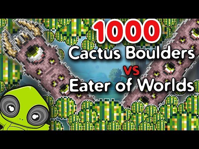 1000 Rolling Cactus vs Master Mode Eater of Worlds -  Terraria 1.4 Journey's End