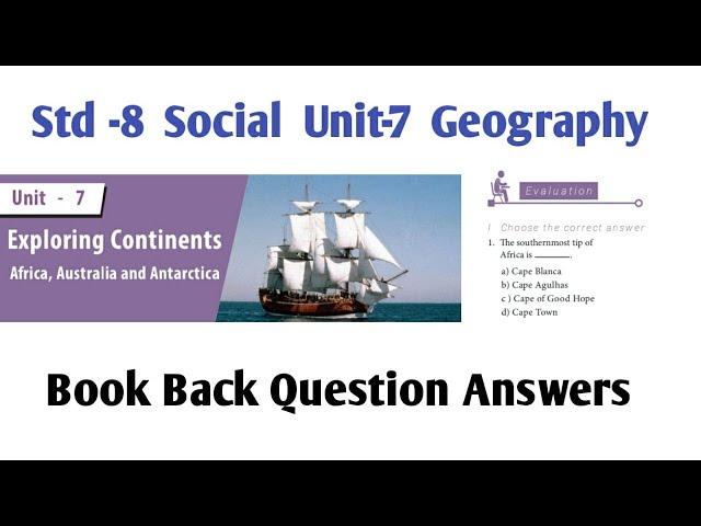 8th Std Social Geography unit 7 book back answers