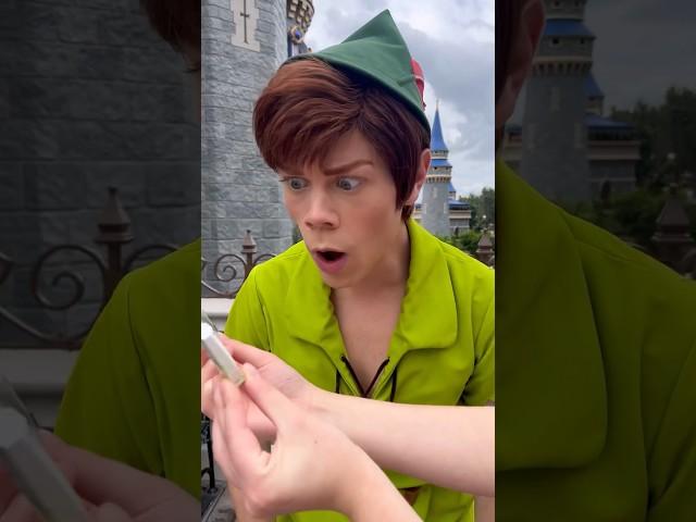 The real Peter Pan meets the mini Peter and Tink! ‍️ #disneyworld