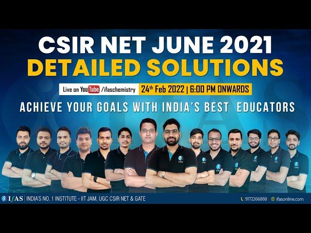 CSIR NET Chemical Science Previous Year Paper Solution - June 2021