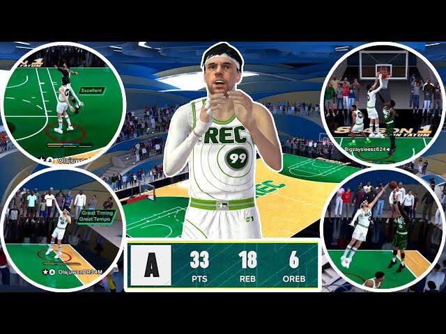 FULL UNCUT 33 & 18 RANDOM REC CENTER GAMEPLAY WITH *CATFISH* 7'3 TOXIC INSIDE MASHER BUILD NBA 2K25