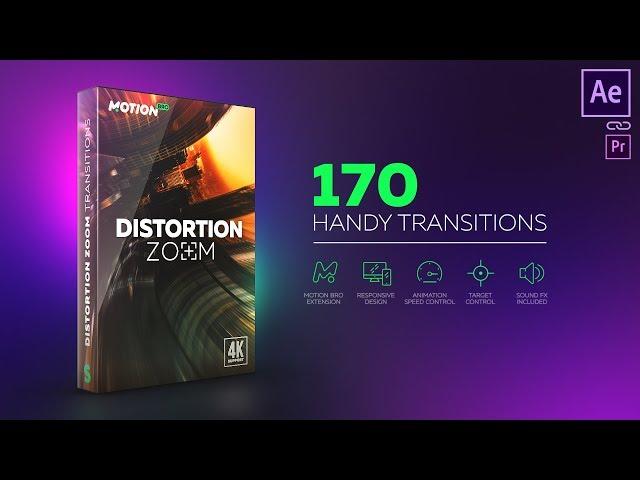 Distortion Zoom Transitions [After Effects Presets]