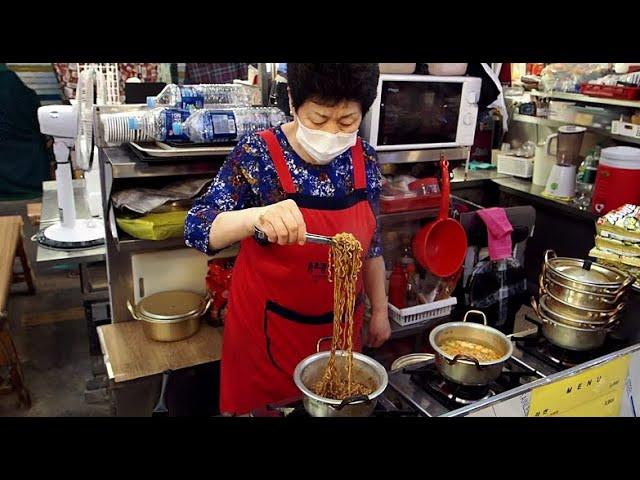 광장시장 신라면,짜파게티 / egg noodles - shin ramen, Chapagetti / korean street food