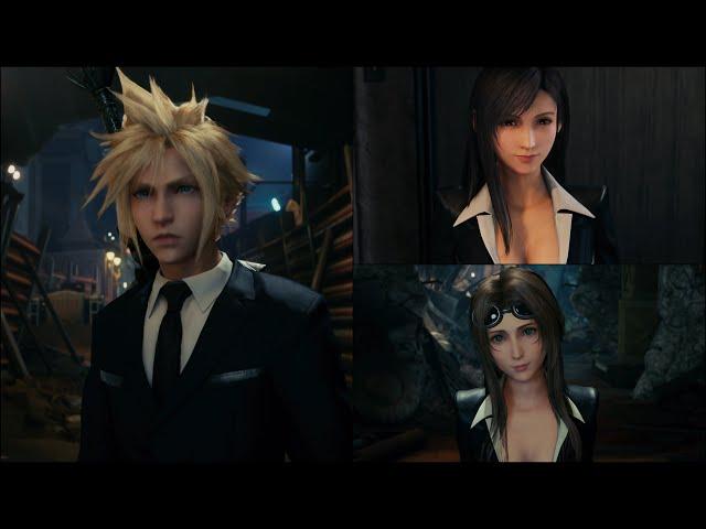 Final Fantasy VII Remake PC Mods: Cloud, Tifa, and Aerith join the Turks (Costume mod)