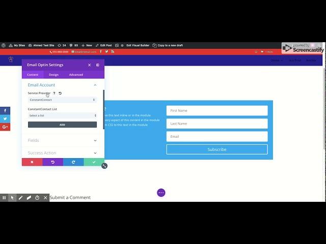 Divi email optin module