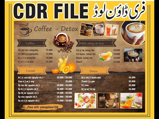 Chai Menu CDR File Free Download  By Mubeen Flex