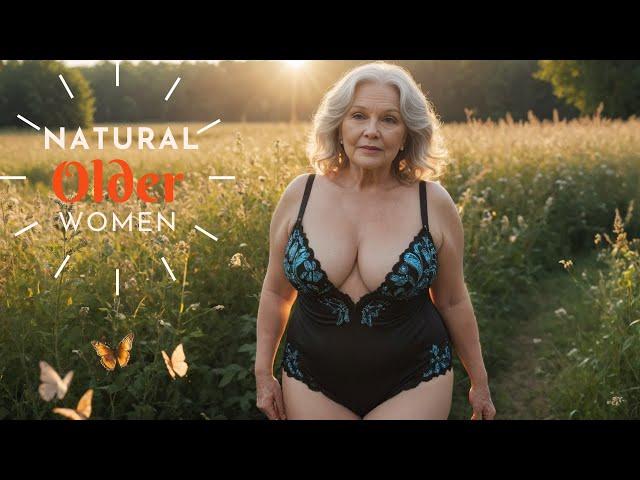 Natural Older Woman Over 60Attractively Dressed and Beauty|| Wearing Beautiful Butterfly Outfit