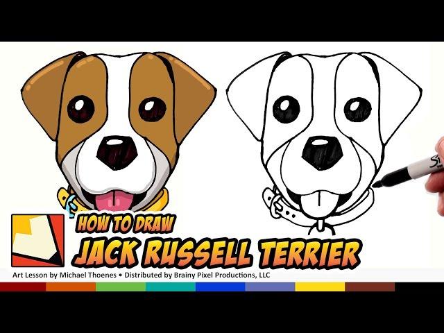 How to Draw a Dog Jack Russell Terrier Emoji - How to Draw Cute Dogs Step by Step for Beginners | BP