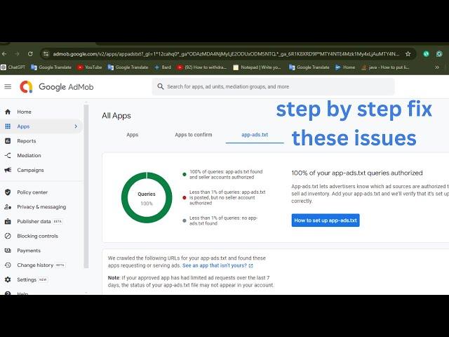 How to Fix AdMob 'App-ads.txt' Issue Using a Blog Website 2024 | Verify & Solve App-ads.txt