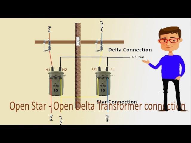 Open Star - Open Delta Transformer connection | Star Delta | Transformer | 1 phase Transformer