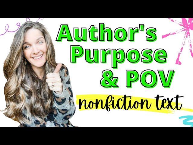 Author's Purpose and Point of View Mini lesson for Nonfiction Text