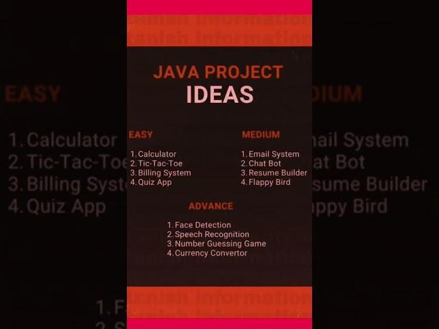 java project ideas | easy | medium | hard #java #javaproject