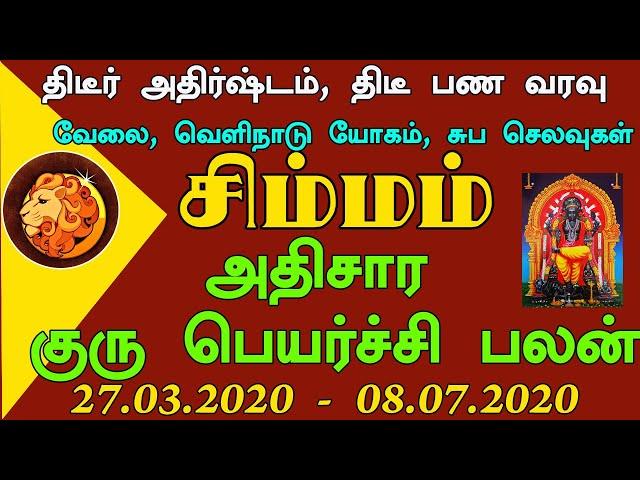 Athisara guru peyarchi 2020 Simmam in tamil |சிம்மம்|அதிசார குரு பெயர்ச்சி ராசி பலன் 2020|Leo