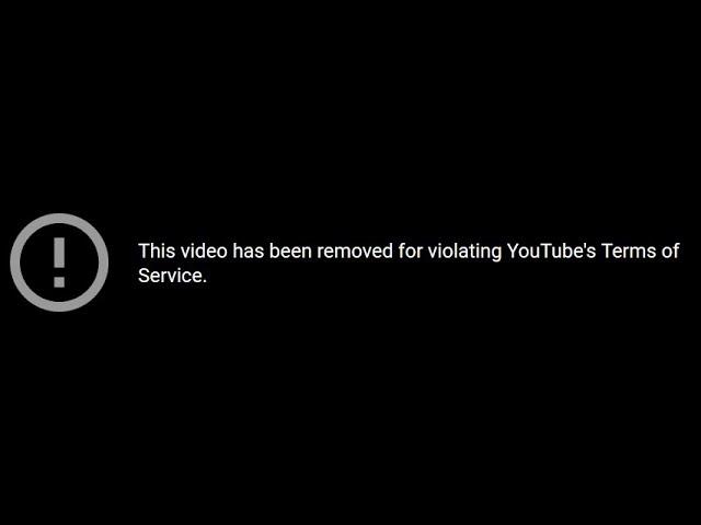 This video has been removed for violating YouTube's Terms of service