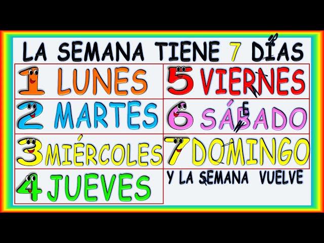 DÍAS DE LA SEMANA PARA NIÑOS, DAYS OF THE WEEK IN SPANISH FOR KIDS