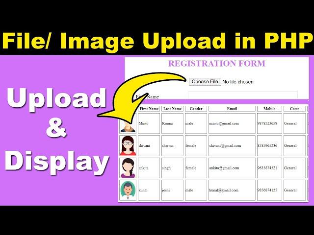 Upload Files and Images to Website in PHP | PHP Tutorial | Learn PHP Programming | Image Upload