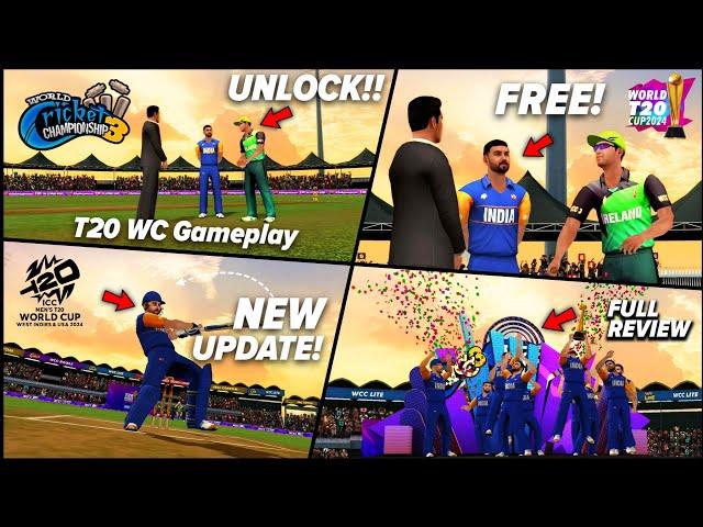 {New Update} Full Review: WCC3 FREE T20 2024 World Cup! new Jersey, Squad Update Gameplay!