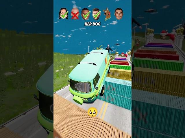 Help Ronaldo Get My Crush Attention In A Car Jump Challenge  Beamng.Drive #shorts