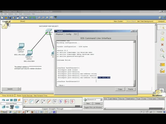 Switchport Port-security mac-address sticky (CCNA)